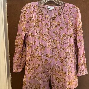J. Jill Pink Floral Blouse